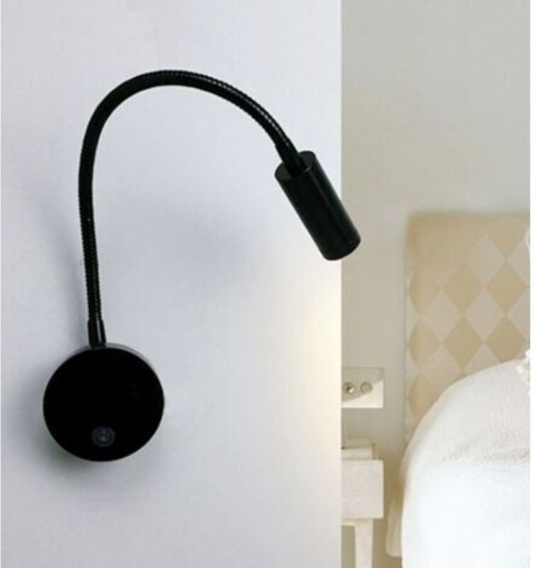 Amirror Smart Ug - 3 w LED-Nachttisch-Leseleuchte, flexible Schwanen-LED-Leseleuchte (schwarz), Wandleuchte, LED-Leseleu...