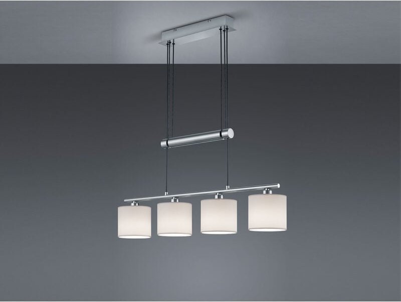 Trio - Pendelleuchte garda 4-flammig Weiß höhenverstellbar mit Stoffschirmen, b: 77cm