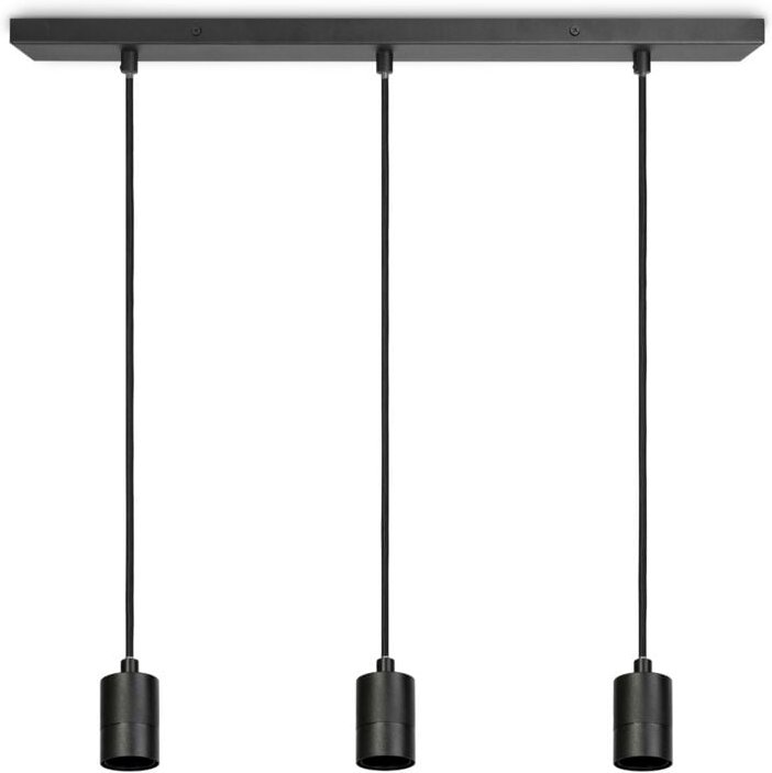 Paco Home Deckenlampe Wohnzimmer Esszimmerlampe Pendelleuchte Esstisch Modern Hängelampe Schwarz, 3er Pendelleuchte. 60c...