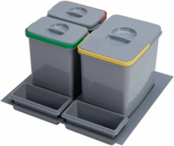 Webmarketpoint - Pratiko600 Untertisch-Abfallbehälter mit drei Eimern