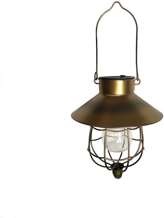 Vintage-Solarlaterne aus Metall für den Außenbereich, Solar-Gartenleuchte mit warmweißem LED-Licht für Garten, Hof, Terr...