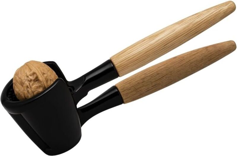 CCYKXA Robuster Nussknacker aus Metall und Holz Ergonomische und rutschfeste Küchenzange für Nüsse Langlebiges, multifun...