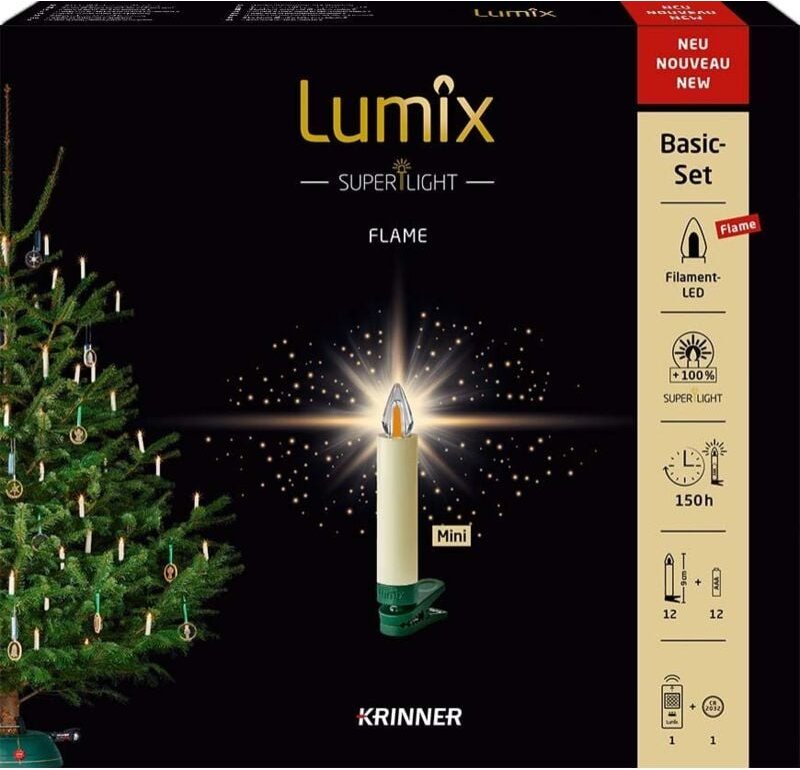 Lumix SuperLight Flame Basis 12er elfenbein Lichterketten