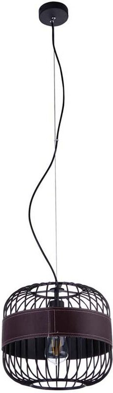 Hängeleuchte Pendellampe Lederring Schwarz Metall h 120 m Wohnzimmer Schlafzimmer