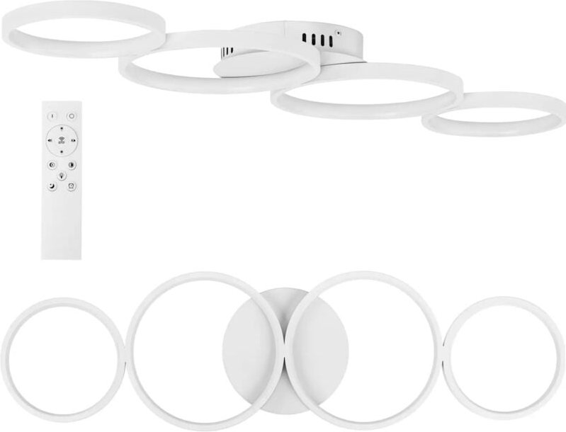 Moderne LED Deckenleuchte mit Fernbedienung - 4 weiße Kreise