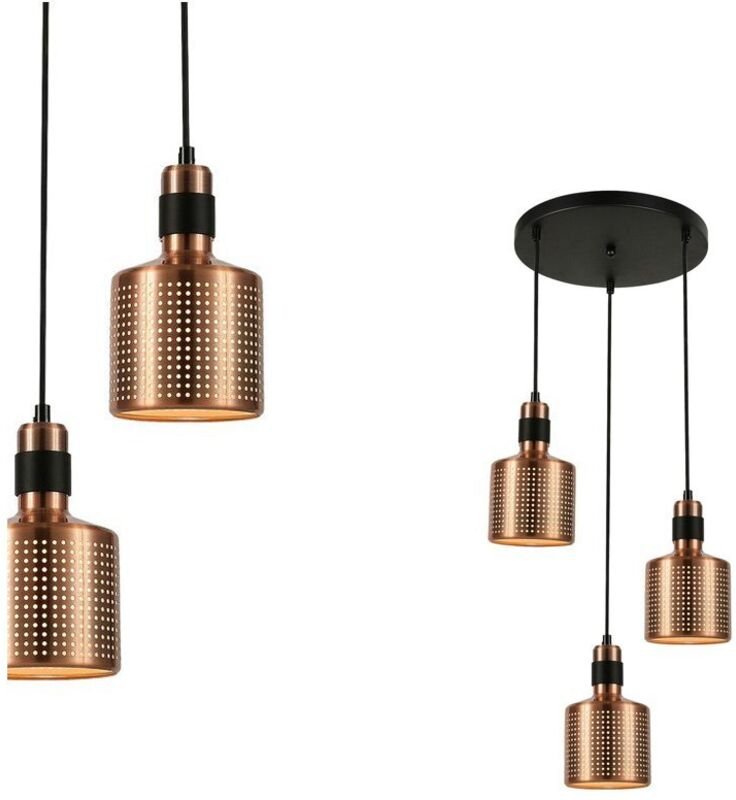 Italux - Restenza - Modernes hängendes hängendes Kupfer 3 Licht, E27