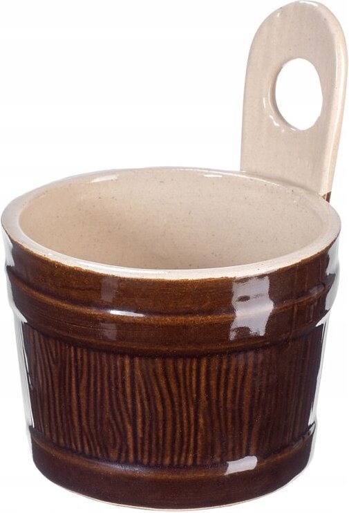 Steingutgefäß, Steinzeugtopf für Sahne, Butter, Milch, 1L - Kadax