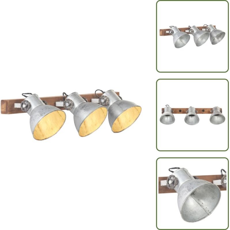 Wandlampe Industriestil Silbern 65x25 cm E27 - Industrielampen - Wandleuchte - Vintage Lampe - Rustikale Beleuchtung - L...