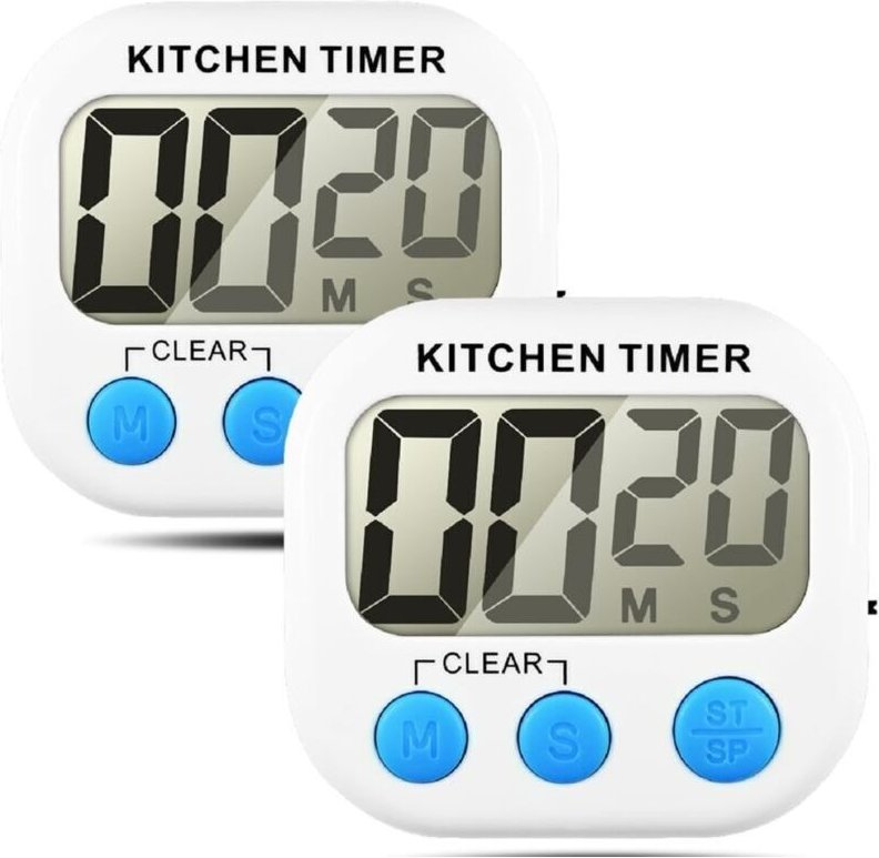 Küchentimer, 2er-Pack elektronische Speichertimer mit Countdown/Up und großem LCD-Display
