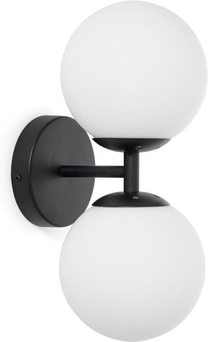 Wandleuchte aus Metall und Glas Balts Duplo Schwarz