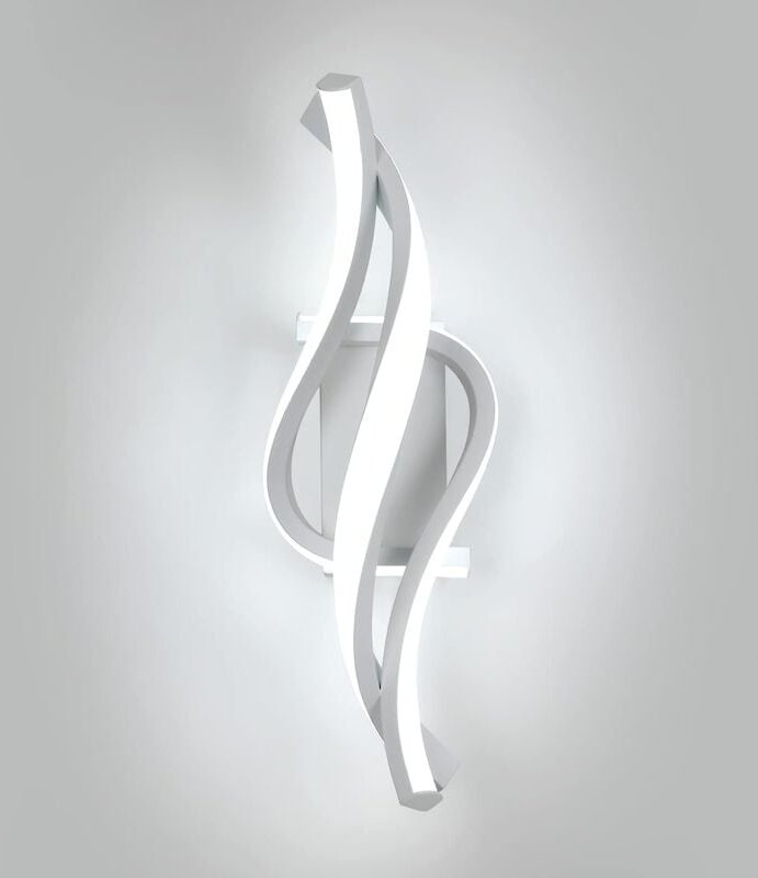 Led Wandleuchte Moderne Spiralform Wandlampe Kaltweiß 6000K Für Schlafzimmer, Wohnzimmer, Flur, Diele Weiß - Goeco