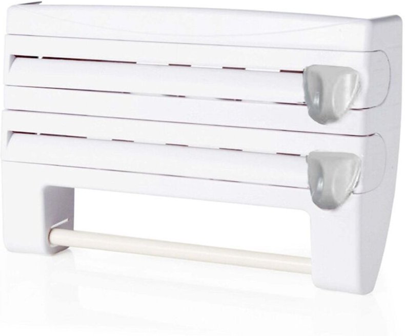 Wandmontierter Küchenrollenhalter mit Folienschneider