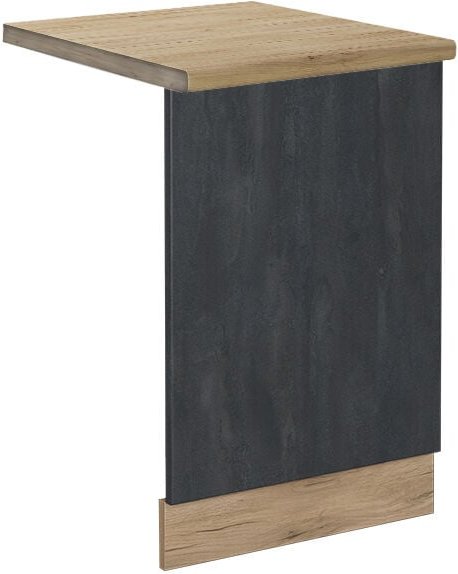 Vicco - Küchenmöbel R-Line, Schwarz Beton, 45 cm ap Eiche