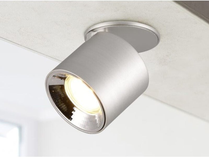 LED Spot Deckenstrahler Silber dimmbar, Ø 9cm
