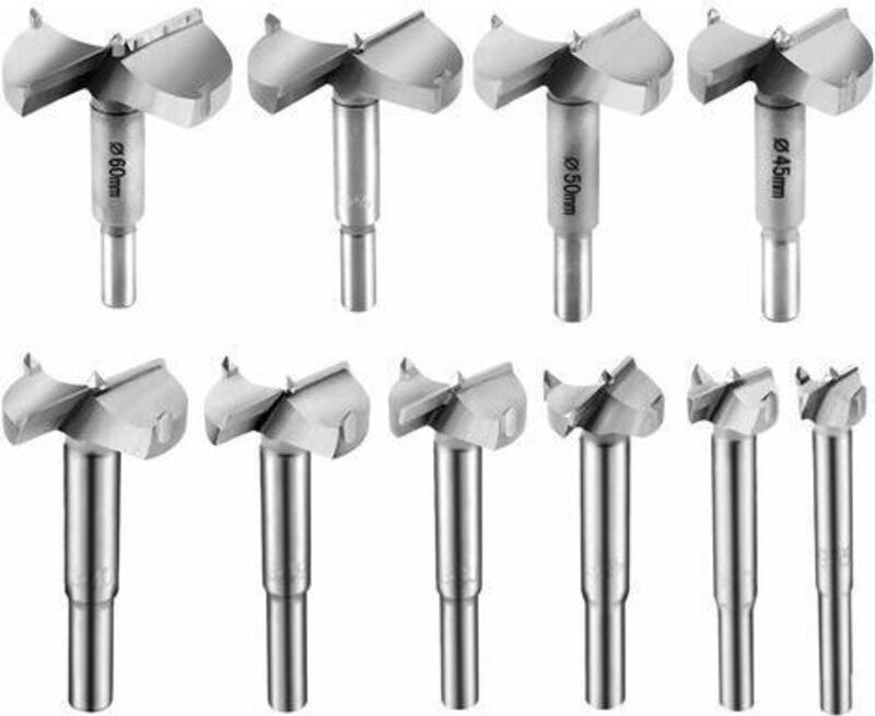 LaBlanc – 10-teiliges Holzbohrer-Set (15–60 mm) aus Hartmetall, Holzfräser, Formfräser, Holzbohrer (15 mm, 20 mm, 25 mm,...