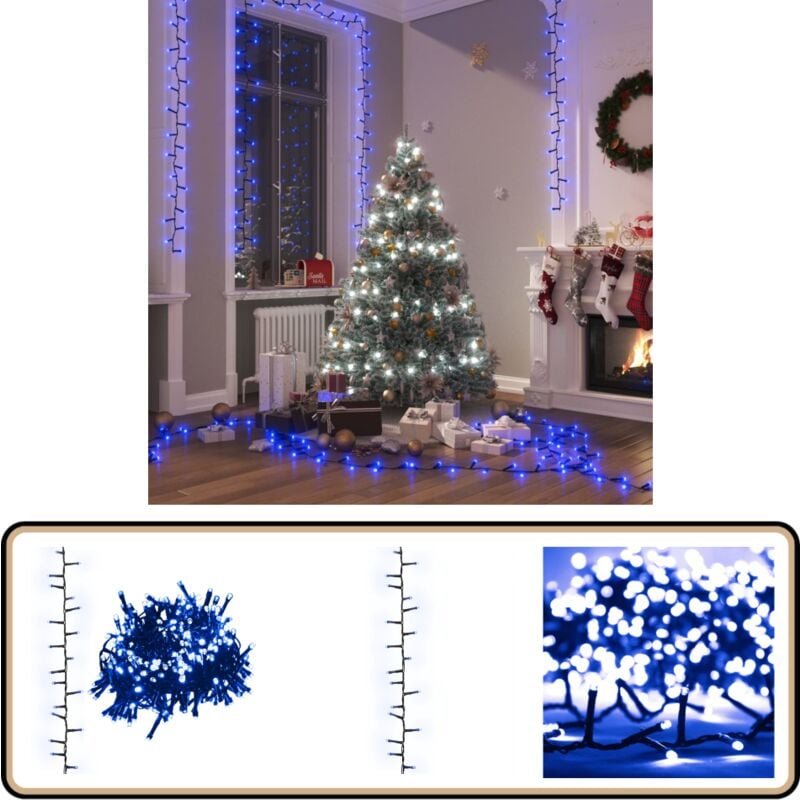 Thumbnail - LED-Lichterkette mit 400 LEDs Blau 13 m pvc - Weihnachtsdeko - LED-Lichtringe - Blaue Beleuchtung - Lichterkette - Indoo...
