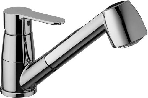 Paffoni - Blu Serie Spültisch-Einhandbatterie mit ausziehbarer Brause BLU183CR Verchromt - Messing