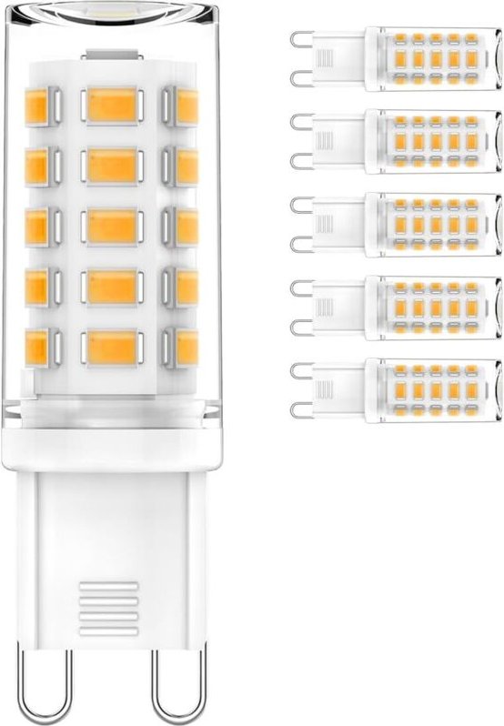 6PCS G9 LED-Lampen, 4 W (entspricht 40 W Halogenlampe), 450 lm, 360° Abstrahlwinkel, energiesparend, nicht dimmbar, warm...
