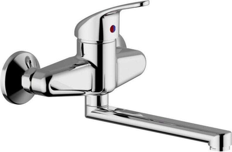 Wandmontierter Spültischmischer mit Hebel und verstellbarem Auslauf – Teorema Golf Plus