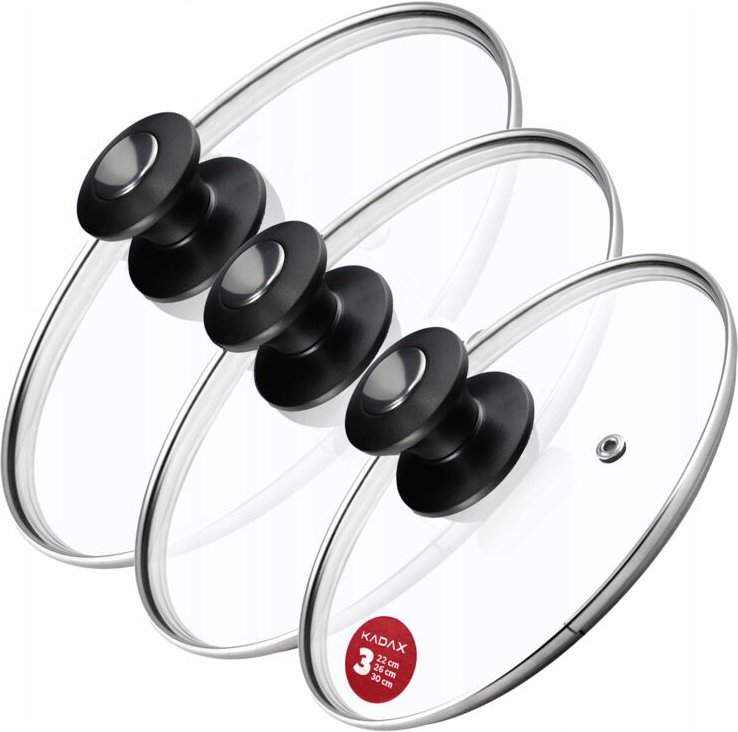 Topfdeckel-Set, Universaldeckel aus Glas mit griff, hitzebeständiger Deckel-set in verschieden - Kadax