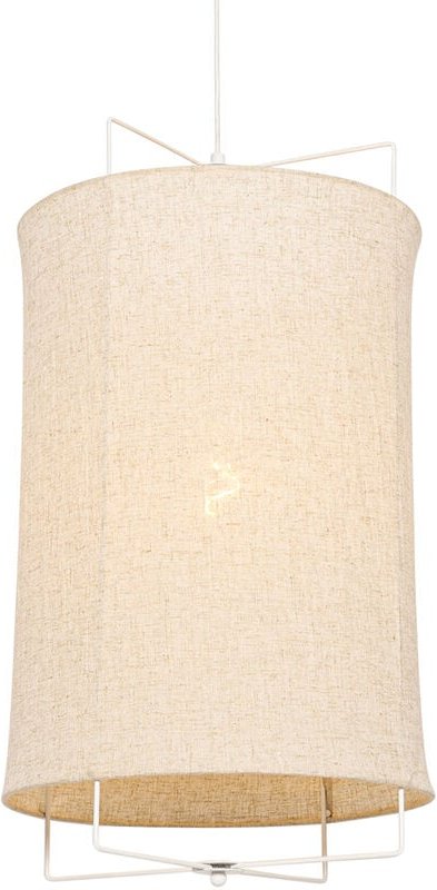 Design-Hängeleuchte weiß mit beigefarbenem Schirm - Rich