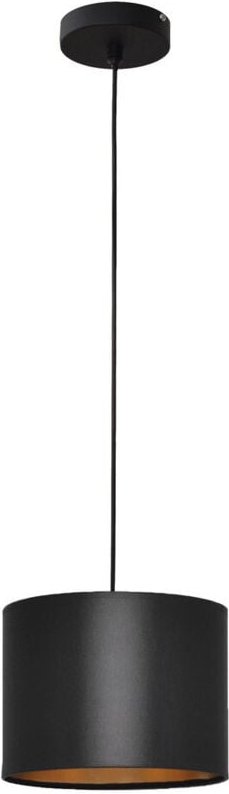 Alba Zylindrische Pendel-Deckenleuchte Schwarz, Gold 20cm - Helam