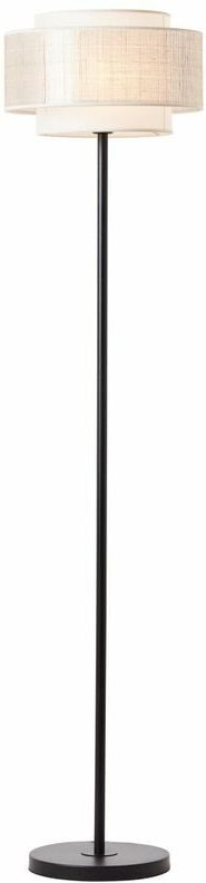 Brilliant - Lampe, Odar Standleuchte 1flg schwarz/beige, 1x A60, E27, 42W, Mit Fußschalter