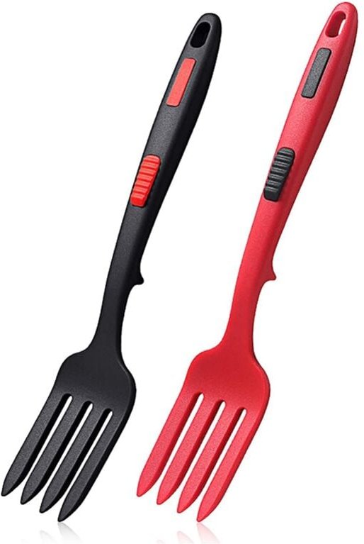 Tlily - Flexible Aus Silikon, HitzebestäNdige Kochgabel-Werkzeuge, SpüLmaschinenfeste KüChengabel, Antihaftbeschichtete ...