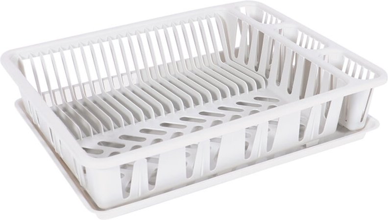 10 Abtropfgestell für Geschirr 21 Teller Weiß - Eda