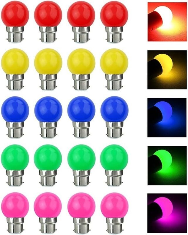 Thumbnail - Ugreat - B22-Farb-LED-Glühbirnen, 3 w, entspricht 30 w, 240 lm, B22-Bajonett-Glühbirnen, LED-Farbbirnen, mehrfarbige Lic...
