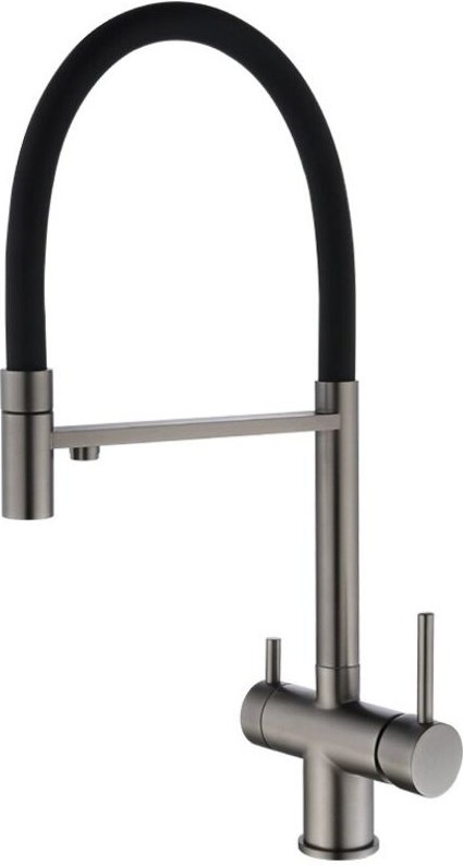 BEBUSINGOTO Gunmetal Spültischmischer mit Brause