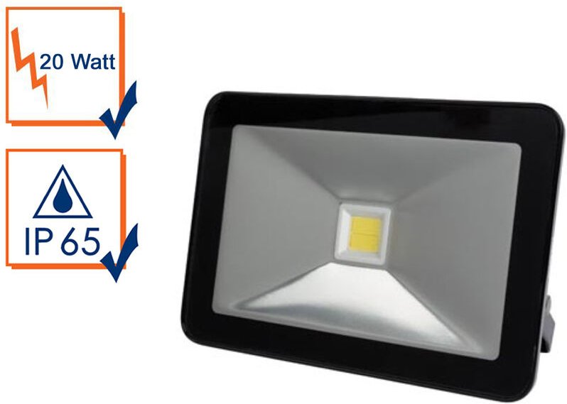 Thumbnail - 20 Watt LED Strahler ALU, 4000 Kelvin Neutralweiß, IP65, 13x18cm