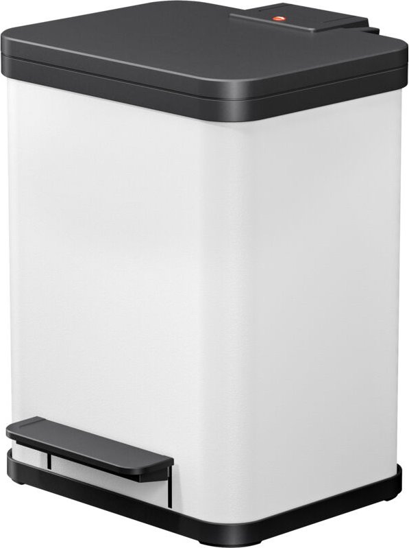 Hailo Öko duo Plus M, Tret-Mülltrenner, 2x9 ltr, Weiß, matt