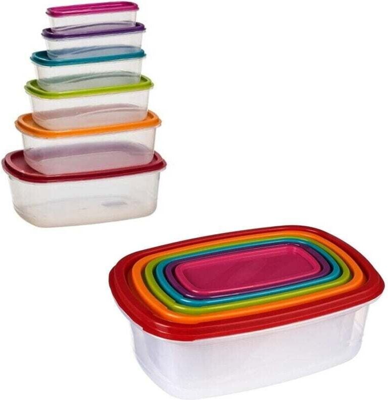 Ymyny - Set mit 6 rechteckigen, luftdichten Vorratsbehältern für Lebensmittel mit Deckel –