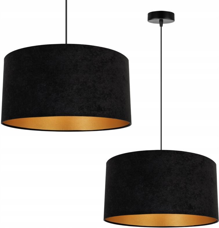 Hängelampe Deckenleuchter Goldener Samt Lampenschirm