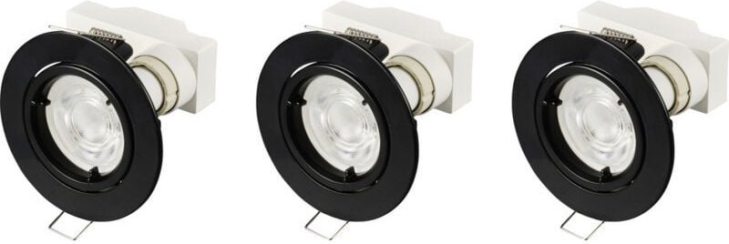 LED-Einbauleuchte 3er Set led GU10 3 w Schwarz - Sygonix