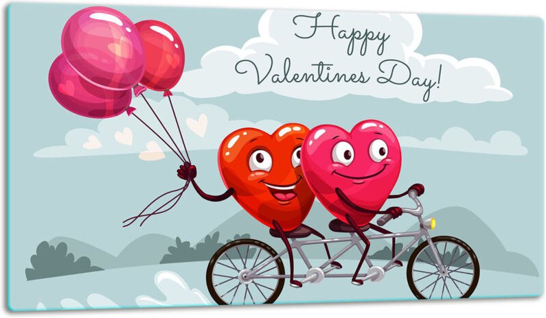 Glasschild Schneidebrett 52x30 Herz