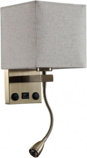 Apliq. 3w 4000k+1xe27 und Port usb stephen Leder/Hose.beige 285lm 38x17x20cm Doppelzündung