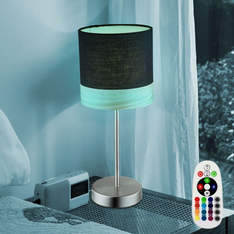Thumbnail - Led Tischlampe dimmbar mit Fernbedienung Nachttischlampe Tischleuchte Schlafzimmerlampe Leseleuchte, rgb Farbwechsel, ni...