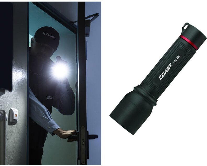 Markenartikel - Leichte led Taschenlampe 240 Lumen, 270m Leuchtweite, Batterie betrieben