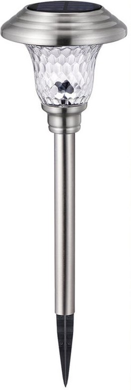 Solar-Gartenleuchte für den Außenbereich, Edelstahl-Solarleuchte, warmweißes Licht, wasserdichte Solar-Wegeleuchte, Rase...