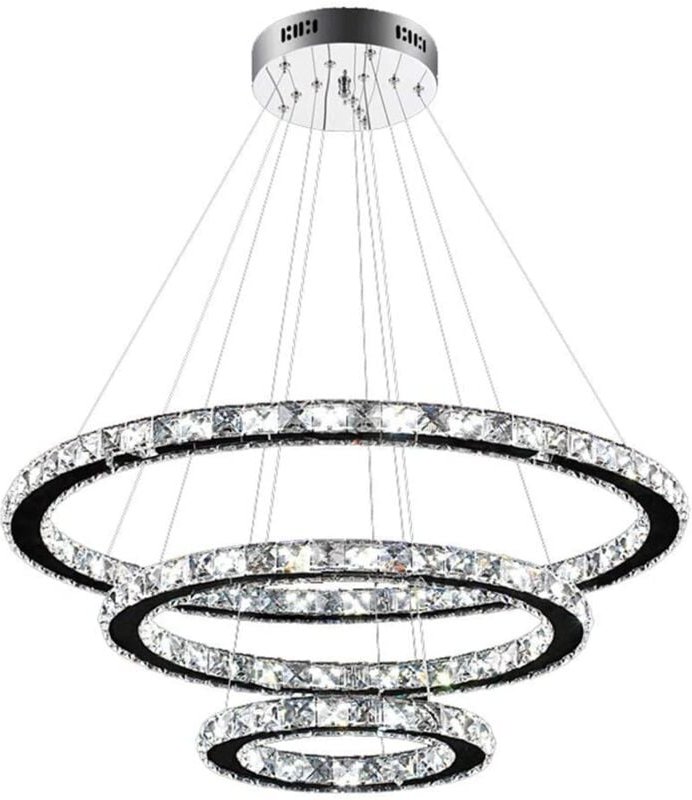 Hengmei - Pendelleuchten led Kronleuchter Hängelampe Kristall Pendelleuchte 96W Kaltweiß Deckenleuchte Hängeleuchte Drei...