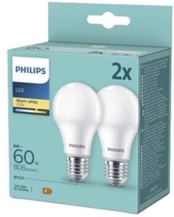 Selgros111 LED-Lampen E27 8W - 2 Stück - Warmweiß