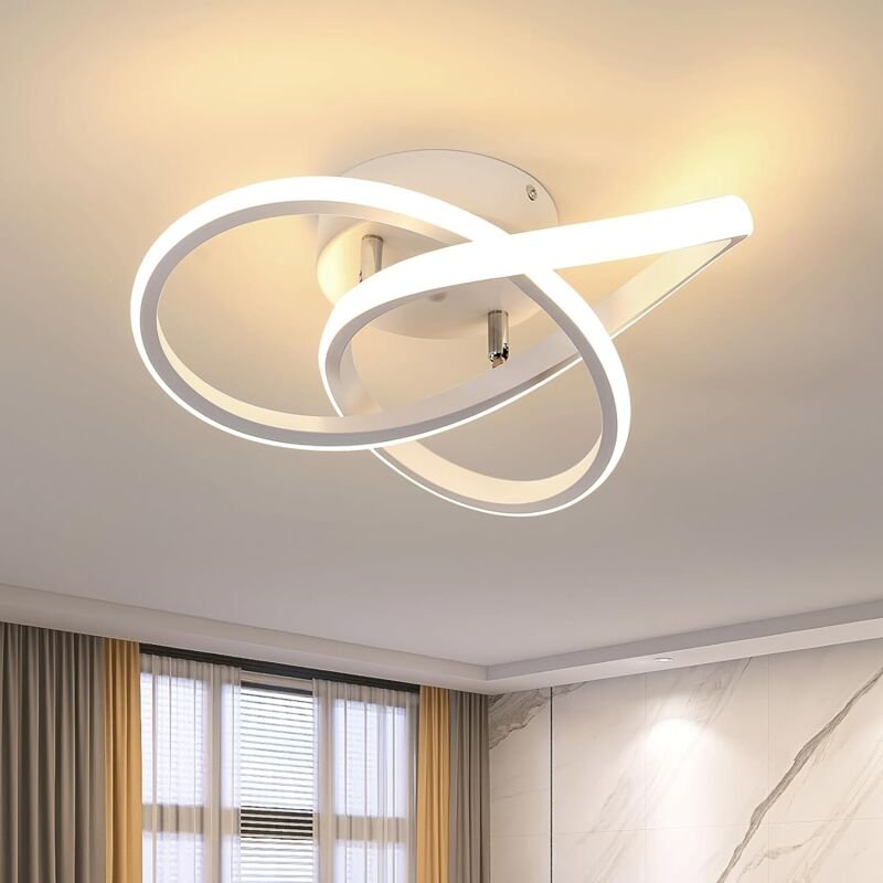 COMELY Moderne LED Deckenleuchte, 22W 2500LM, Deckenlampe für Schlafzimmer, Wohnzimmer, Flur, Durchmesser 25cm - Weiß - ...