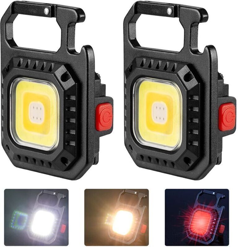 Mini-LED-Taschenlampe, 2 wiederaufladbare PC-Arbeitsleuchten, 800 Lumen, magnetisch, COB, tragbar, klein, wasserdicht, S...