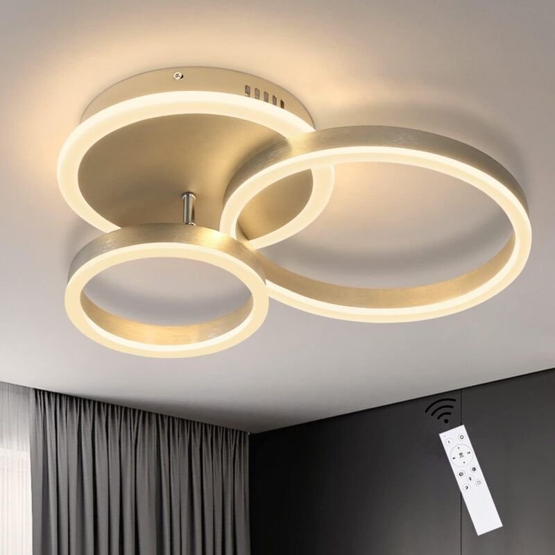 Led Deckenleuchte dimmbar Deckenlampe - Ring Design Wohnzimmerlampe mit Fernbedienung Schlafzimmerlampe Modern 46W Decke...