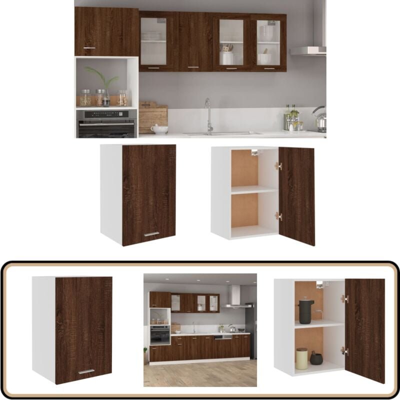 Hängeschrank Braun Eichen-Optik 39,5x31x60 cm Holzwerkstoff - Küchenmöbel - Hängeschrank - Holzschrank - Eiche Optik - W...