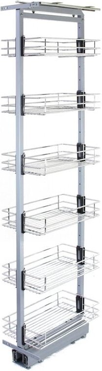 KuKoo ausziehbarer Vorratsschrank Küche – 190cm - 220cm h höhenverstellbar Softclose
