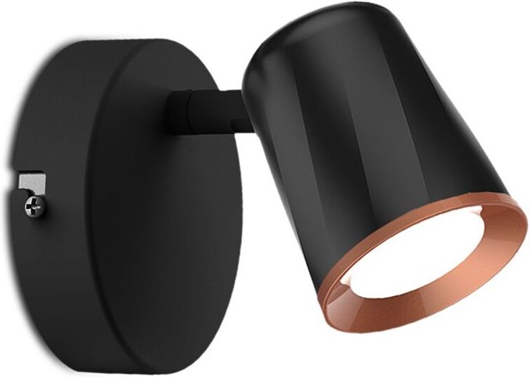 LED-Wandleuchten mit einem Kopf - Schwarz - IP20 - 5W - 540 Lumen - 3000K