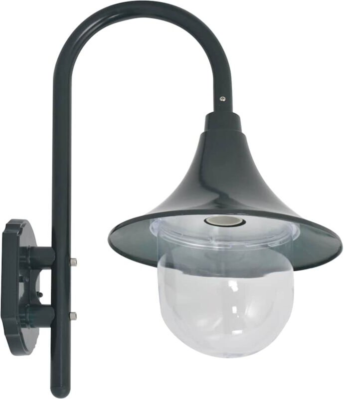 Garten-Wandleuchte E27 42 cm Aluminium Dunkelgrün Vidaxl